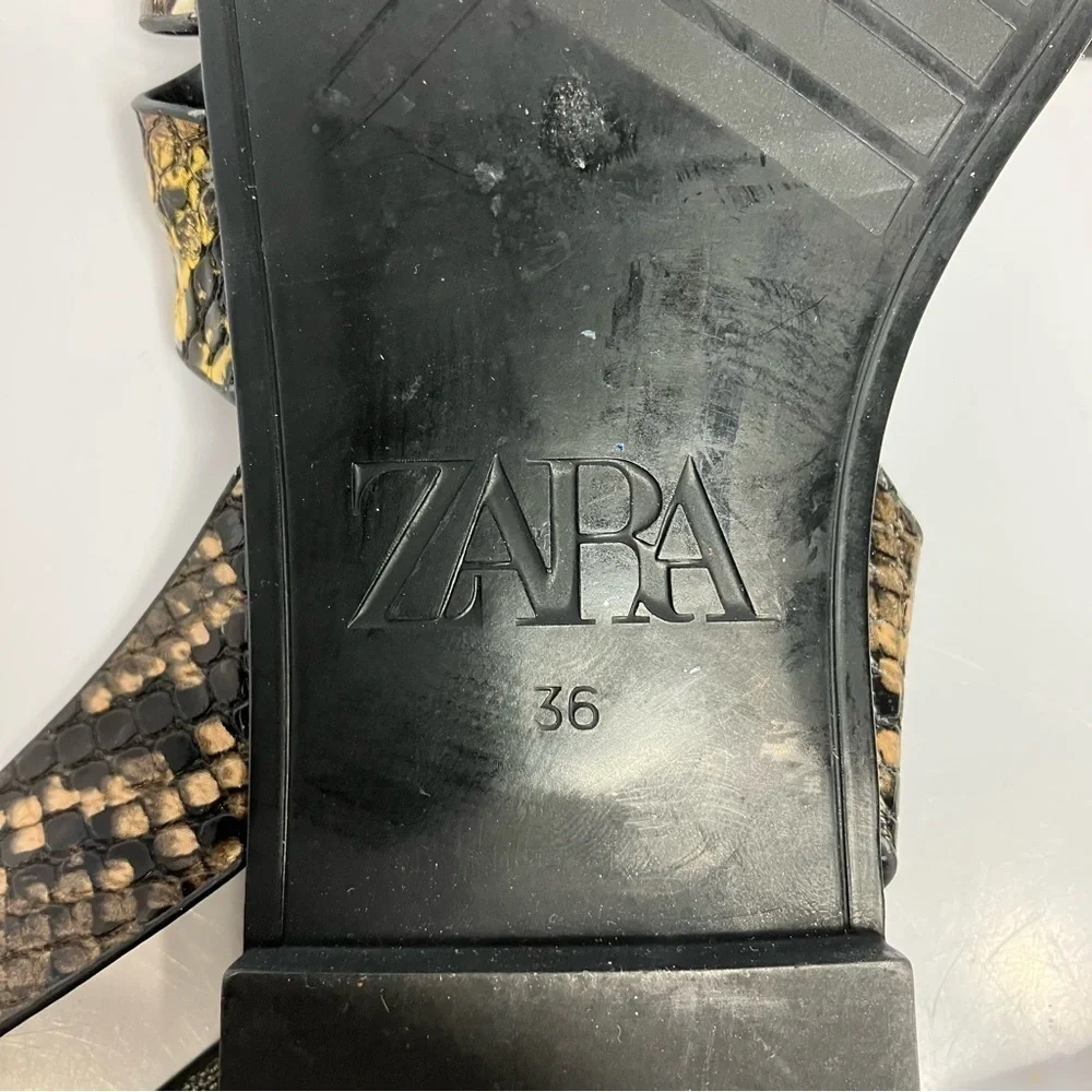 Zara snake skin Strappy Sandals‎ size 36 - Picture 6 of 8
